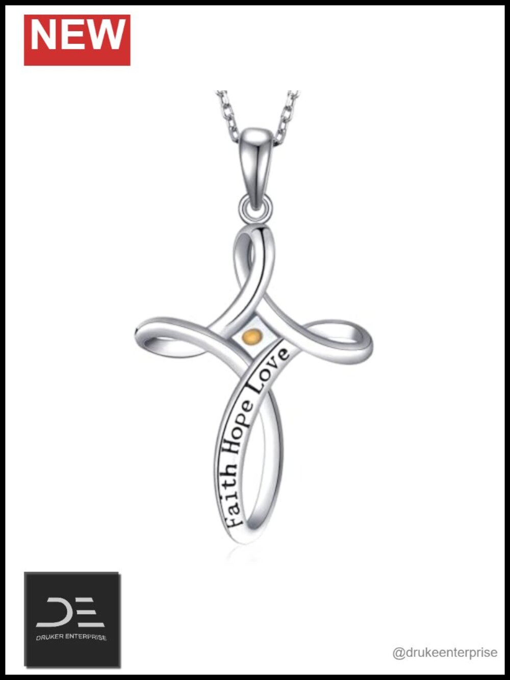 925 Sterling Silver Mustard Seed Cross Necklace Faith Jewelry for Women